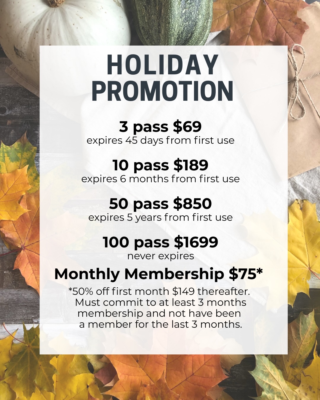 Holiday Promo 2025 Seattle